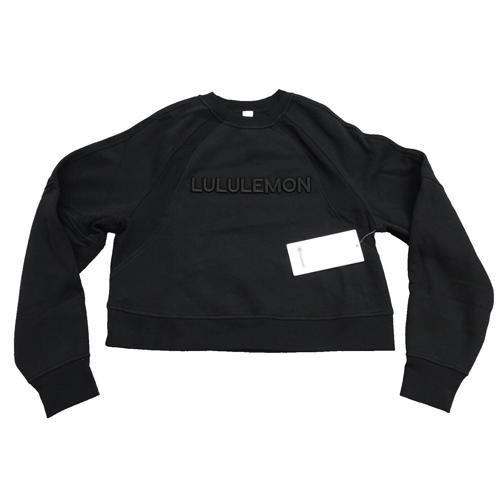 New Lululemon Size M/L Scuba Oversized Sweatshirt Pullover Wordmark Black